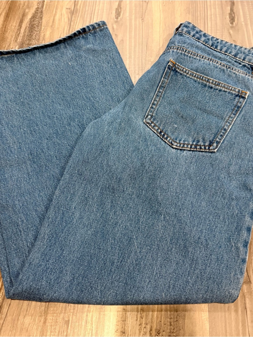Edikted Raelynn Washed Low Rise Baggy Jeans classic blue wash SZ S